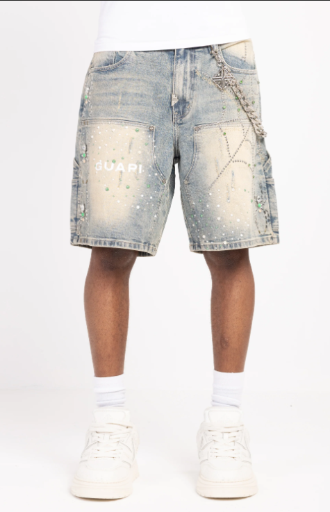 GUAPI SPIDER DENIM SHORTS